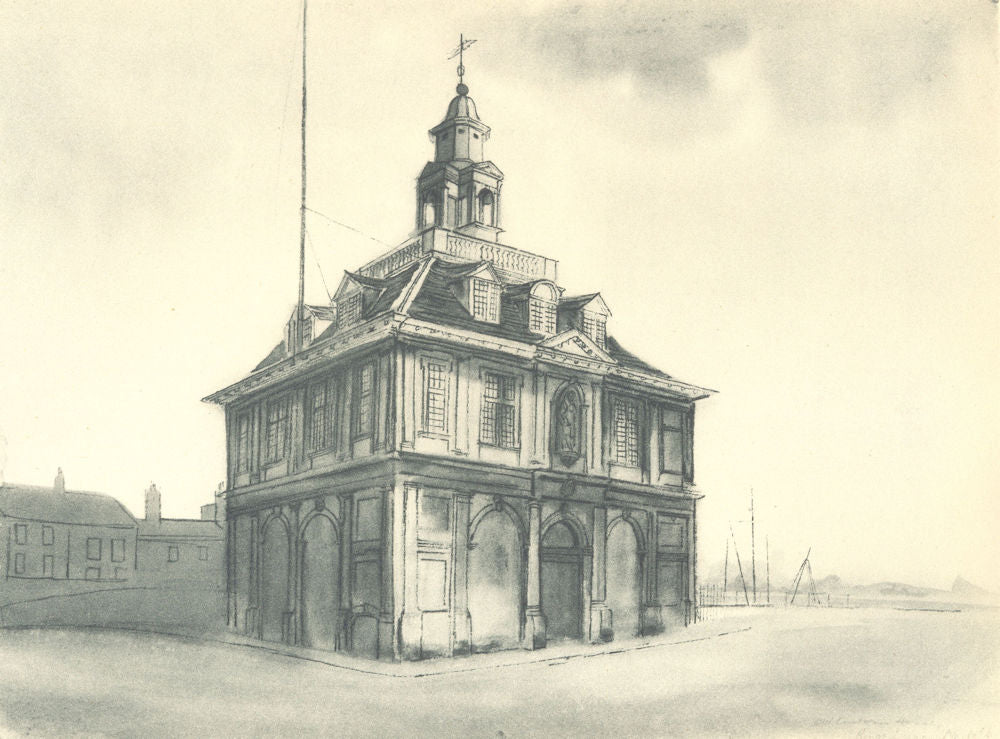 KING'S LYNN. The Custom House. Norfolk. By Mona Moore 1947 old vintage print